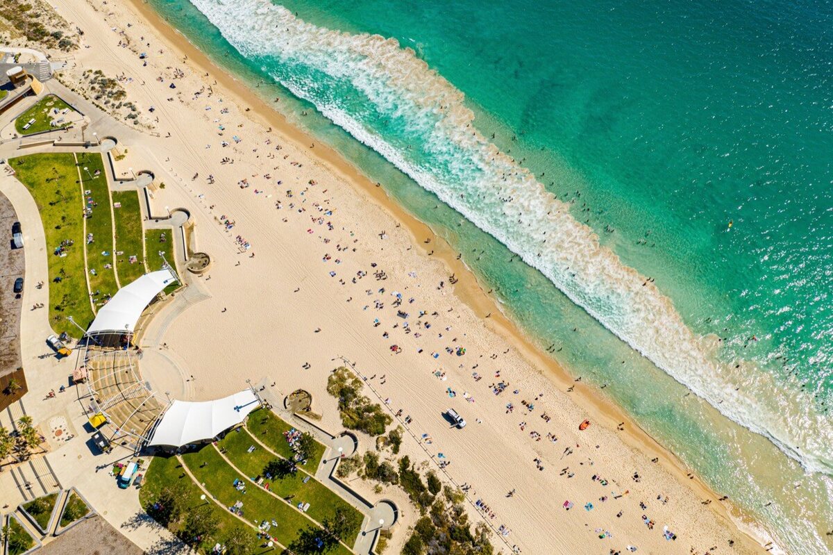 Scarborough Beach foreshore and surf
